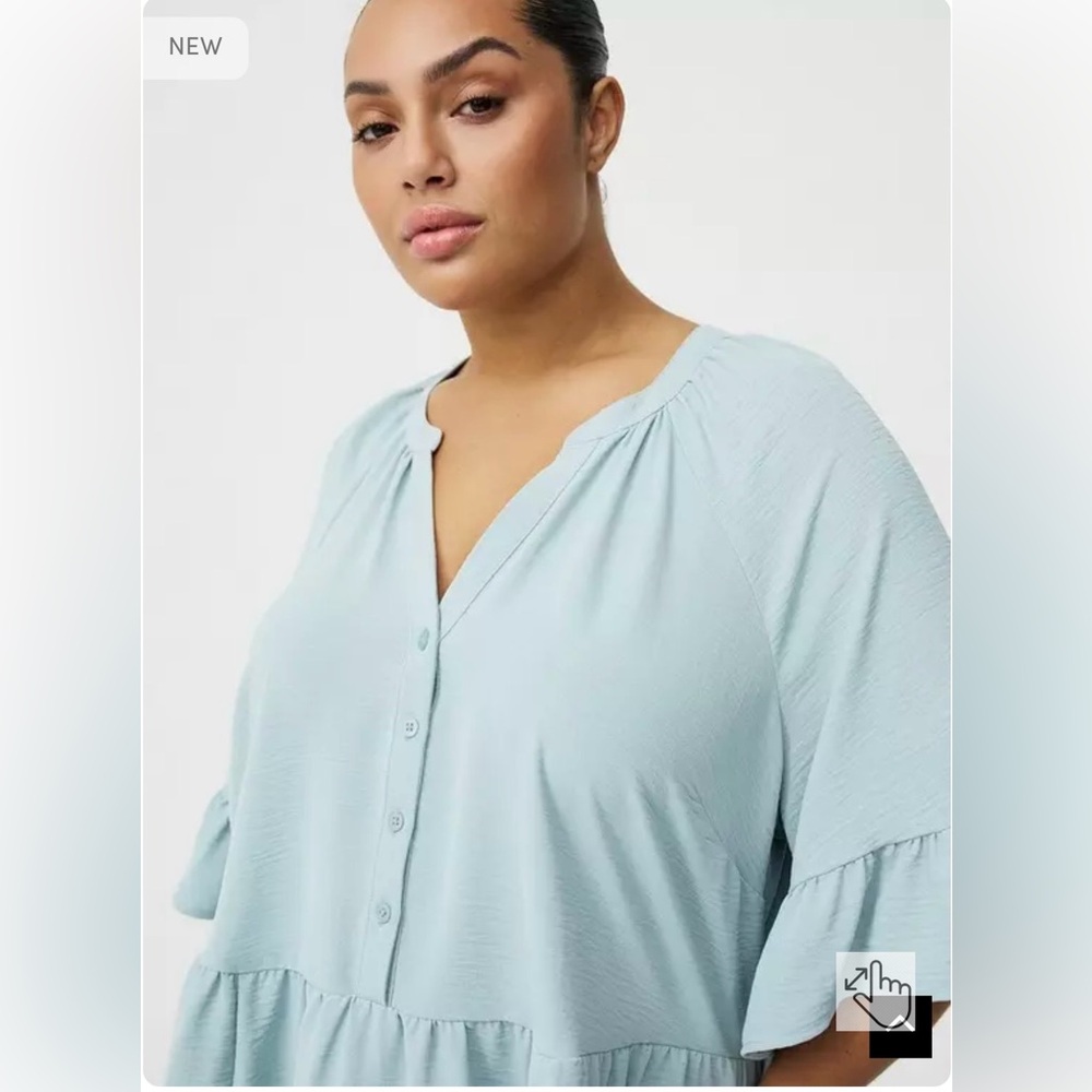 Torrid Raglan Ruffle Peplum Top - Picture 4 of 10